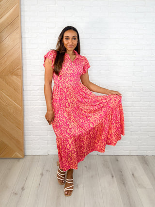 The Way You Move Flutter Sleeve Dress in Fuchsia-Womens-Ave Shops-Motis & Co Boutique, Women's Fashion Boutique in Carthage, Missouri