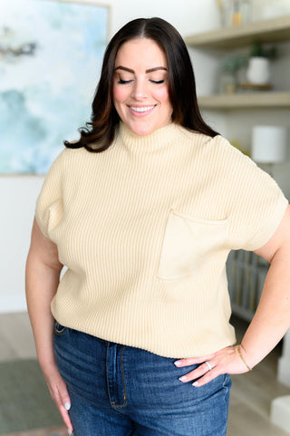 This Little Life Mock Neck Short Sleeve Sweater in Oatmeal-Tops-Ave Shops-Motis & Co Boutique, Women's Fashion Boutique in Carthage, Missouri