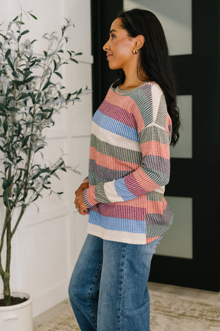 To Be Determined Drop Shoulder Top in Rust, Olive and Blue-Sweaters-Ave Shops-Motis & Co Boutique, Women's Fashion Boutique in Carthage, Missouri