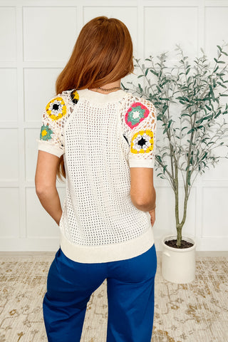 To Grandma's House Crochet Accent Top-Short Sleeves-Ave Shops-Motis & Co Boutique, Women's Fashion Boutique in Carthage, Missouri