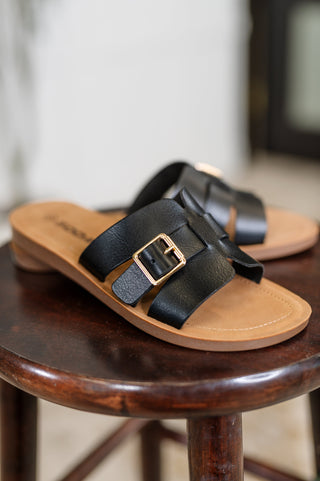 Torvi Black Slip on Sandals-Sandals-Ave Shops-Motis & Co Boutique, Women's Fashion Boutique in Carthage, Missouri