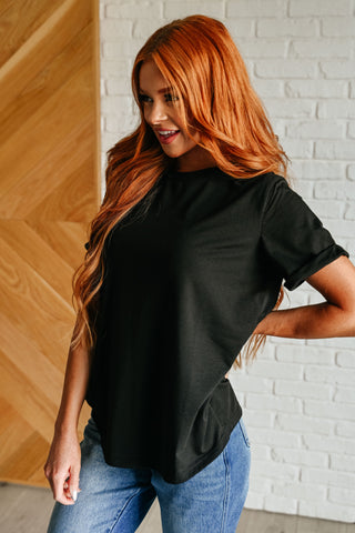 Uptown Crew T-Shirt in Black-Tops-Ave Shops-Motis & Co Boutique, Women's Fashion Boutique in Carthage, Missouri