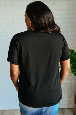 Uptown Crew T-Shirt in Black-Tops-Ave Shops-Motis & Co Boutique, Women's Fashion Boutique in Carthage, Missouri
