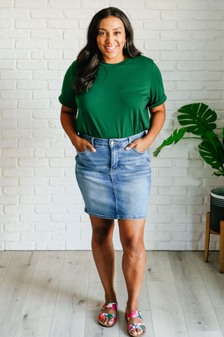 Uptown Crew T-Shirt in Green-Womens-Ave Shops-Motis & Co Boutique, Women's Fashion Boutique in Carthage, Missouri