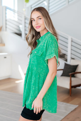 Working In The Garden Button Up Peplum Blouse-Tops-Ave Shops-Motis & Co Boutique, Women's Fashion Boutique in Carthage, Missouri