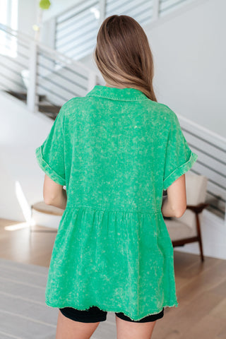 Working In The Garden Button Up Peplum Blouse-Tops-Ave Shops-Motis & Co Boutique, Women's Fashion Boutique in Carthage, Missouri