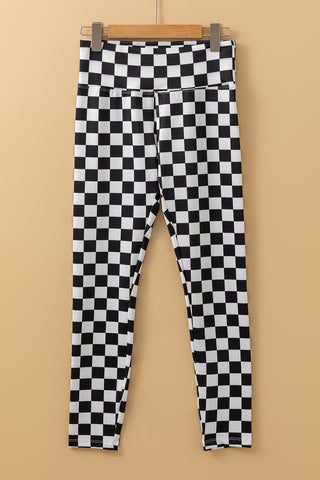 Chuck Black and White Checkered Leggings-Pants-Motis & CO-Motis & Co Boutique, Women's Fashion Boutique in Carthage, Missouri