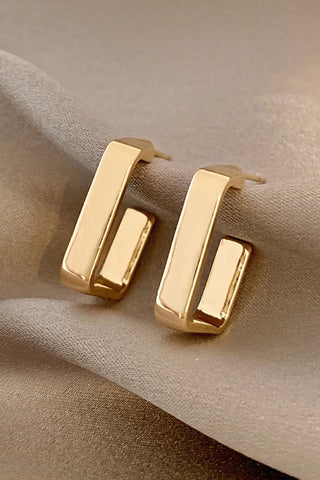 Georgia Gold Square Hook Earrings-Earrings-MOTIS-Motis & Co Boutique, Women's Fashion Boutique in Carthage, Missouri
