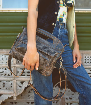 Greenway Black Leather Crossbody Clutch by Bed|Stu-Handbags-Bedstu-Motis & Co Boutique, Women's Fashion Boutique in Carthage, Missouri