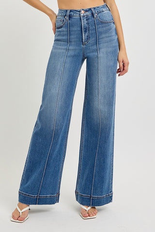 Trever Pin Tuck Wide Leg Jeans-Jeans-Risen-Motis & Co Boutique, Women's Fashion Boutique in Carthage, Missouri
