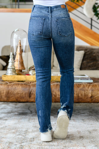 Christine High Contrast Slim Bootcut Destroyed Jeans-Jeans-Ave-Motis & Co Boutique, Women's Fashion Boutique in Carthage, Missouri