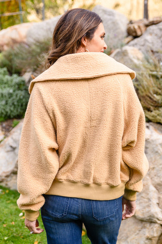 Don't Stress Oversized Collar Sherpa Jacket In Taupe-Womens-Ave-Motis & Co Boutique, Women's Fashion Boutique in Carthage, Missouri