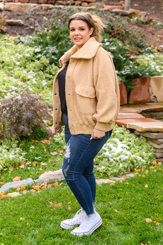Don't Stress Oversized Collar Sherpa Jacket In Taupe-Womens-Ave-Motis & Co Boutique, Women's Fashion Boutique in Carthage, Missouri