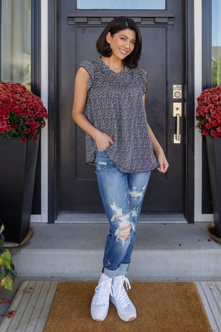 Not So Conventional Cap Sleeve Top-Short Sleeves-Ave-Motis & Co Boutique, Women's Fashion Boutique in Carthage, Missouri