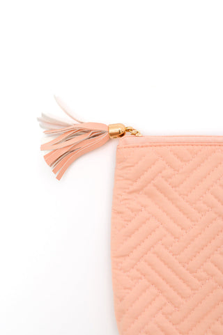 Quilted Travel Zip Pouch in Pink-Handbags-Ave-Motis & Co Boutique, Women's Fashion Boutique in Carthage, Missouri