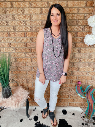 Clarie Floral Sleeveless Blouse-Tanks-HEIMISH-Motis & Co Boutique, Women's Fashion Boutique in Carthage, Missouri