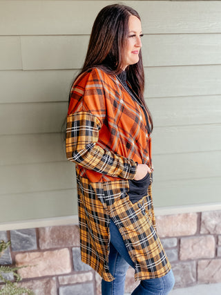 Piper Mix Plaid Cardigan-Cardigans-BiBi-Motis & Co Boutique, Women's Fashion Boutique in Carthage, Missouri