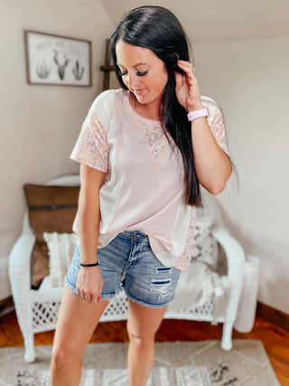 Trish Pink Waffle Knit Top-Short Sleeves-Hopely-Motis & Co Boutique, Women's Fashion Boutique in Carthage, Missouri