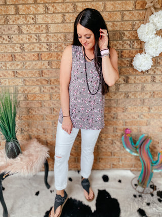 Clarie Floral Sleeveless Blouse-Tanks-HEIMISH-Motis & Co Boutique, Women's Fashion Boutique in Carthage, Missouri